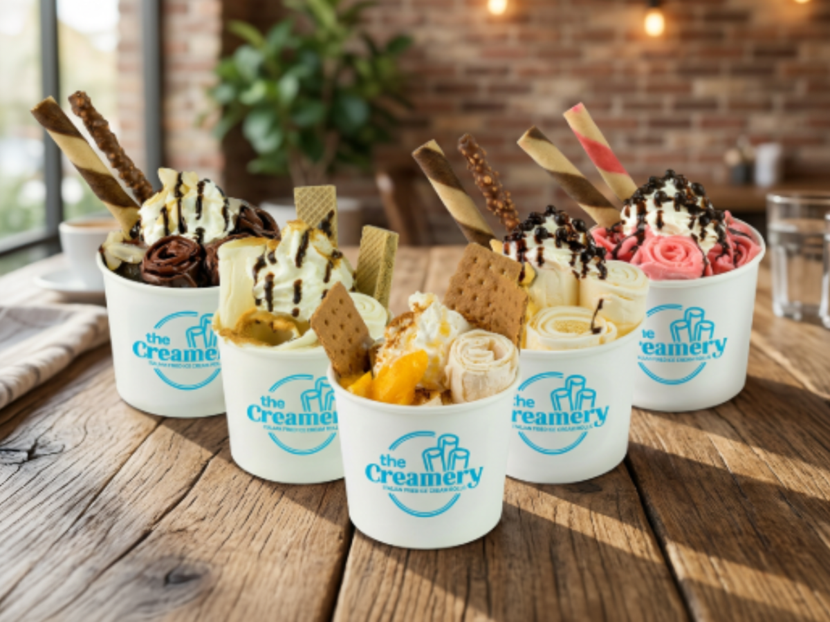 Premium Series - Biscoff and Matcha Italian Fried Ice Cream Rolls The Creamery PH